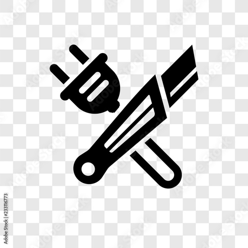 Cutter vector icon isolated on transparent background, Cutter transparency logo design