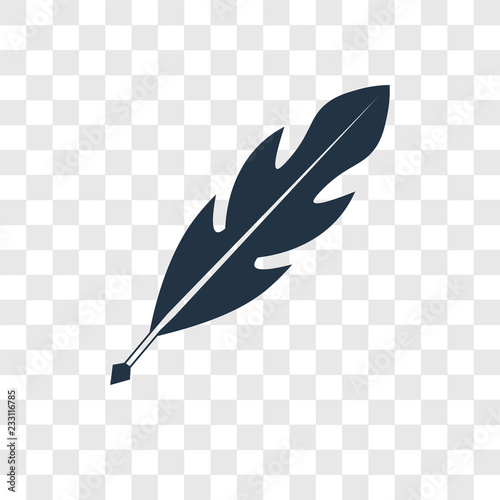 Quill vector icon isolated on transparent background, Quill transparency logo design