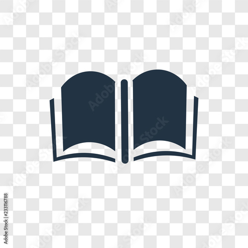 Open book vector icon isolated on transparent background, Open book transparency logo design