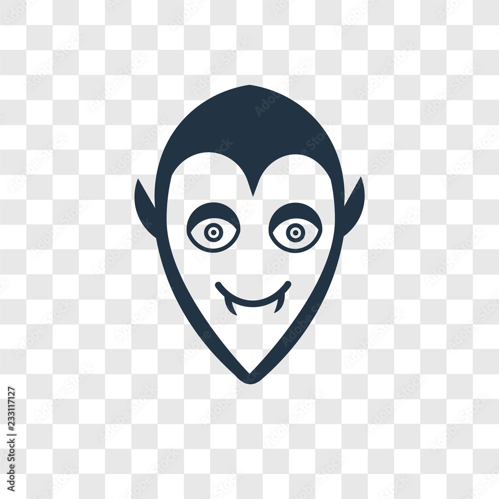 Obraz premium Dracula vector icon isolated on transparent background, Dracula transparency logo design