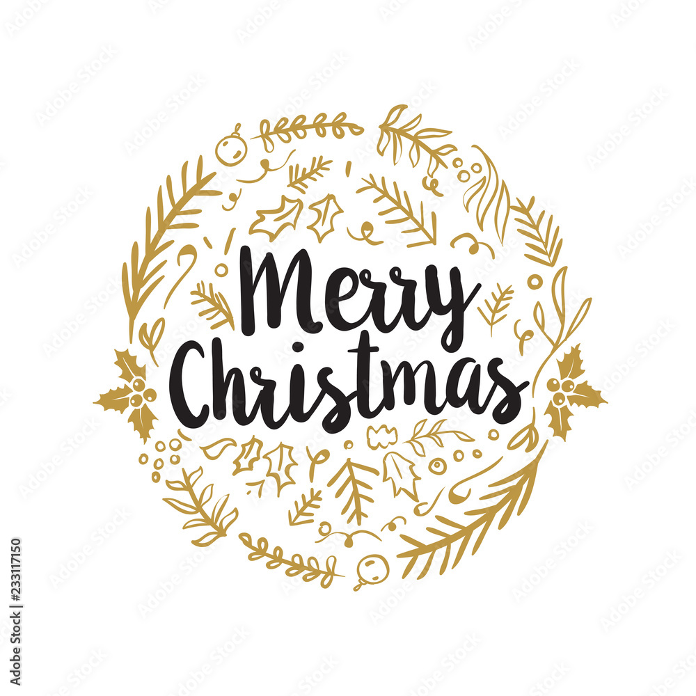 Merry Christmas typography. Merry Christmas typography.