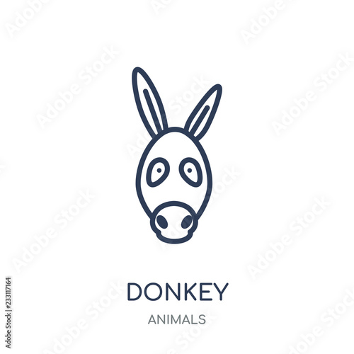 Donkey icon. Donkey linear symbol design from Animals collection.