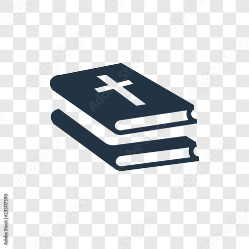 Bible vector icon isolated on transparent background, Bible transparency logo design
