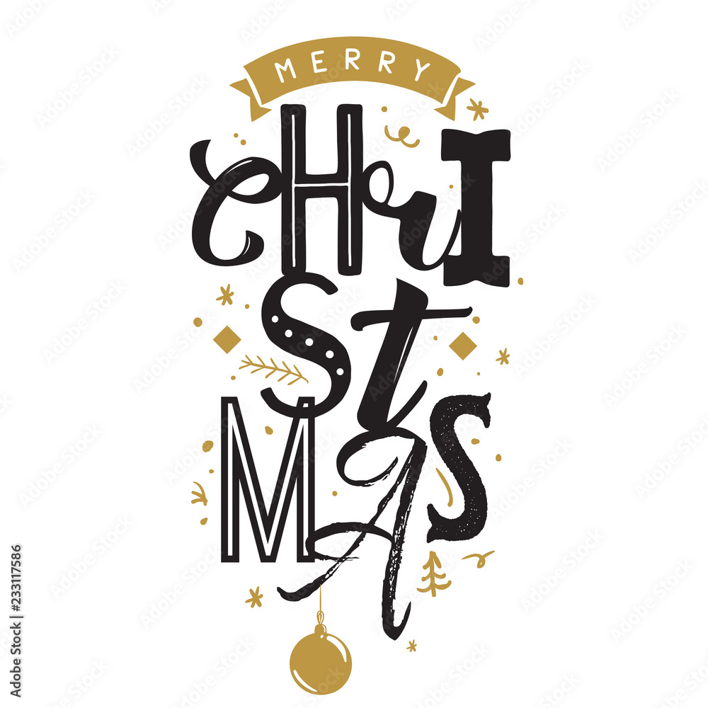 Merry Christmas typography.