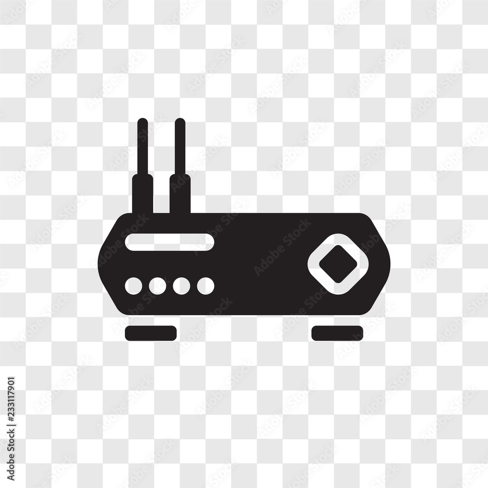 Router vector icon isolated on transparent background, Router transparency logo design Router vector icon isolated on transparent background, Router transparency logo design