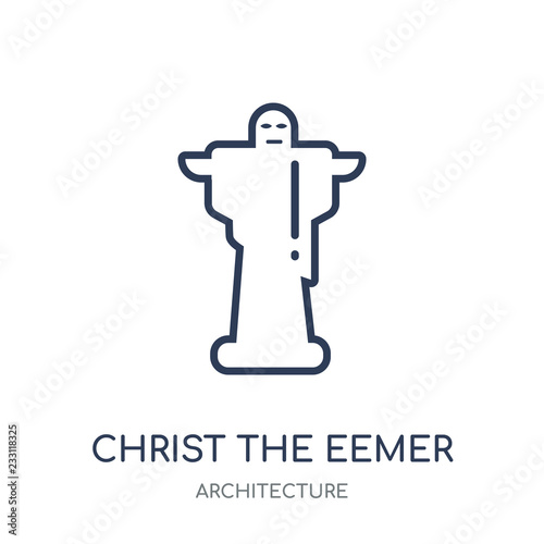 Christ the redeemer icon. Christ the redeemer linear symbol design from Architecture collection.