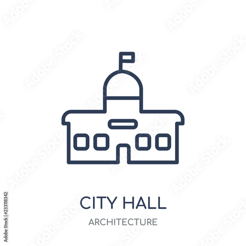 City hall icon. City hall linear symbol design from Architecture collection.