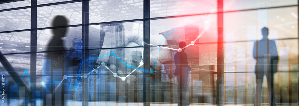 Financial growth graph. Sales increase, marketing strategy concept. Financial growth graph. Sales increase, marketing strategy concept.