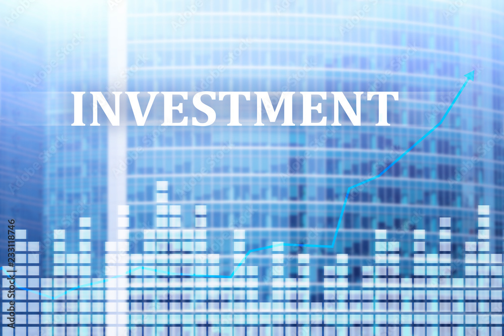 Investment, ROI, financial market concept. City big megapolis Investment, ROI, financial market concept. City big megapolis