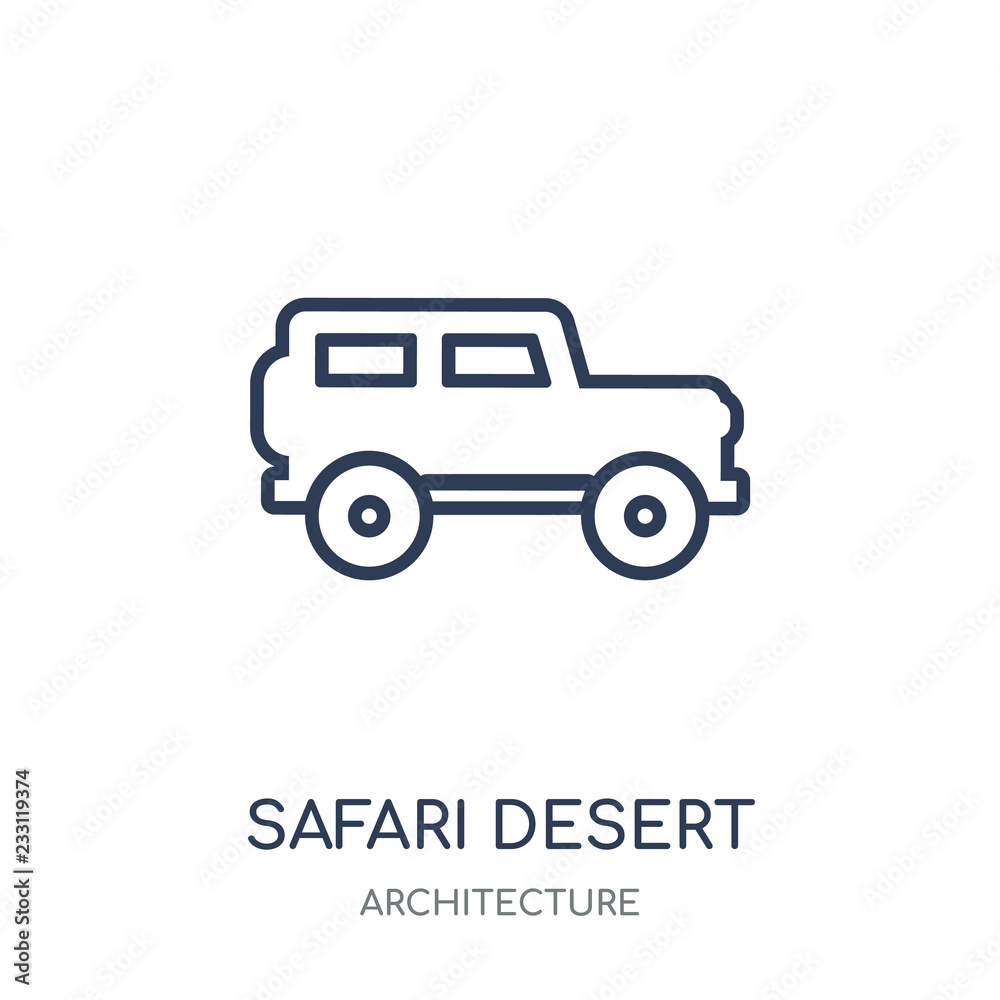 safari desert icon. safari desert linear symbol design from Architecture collection.