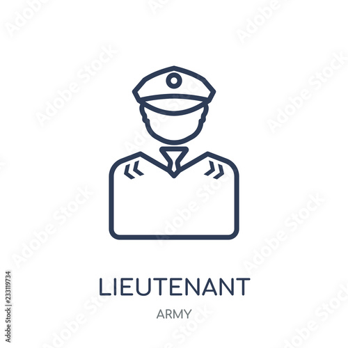 lieutenant icon. lieutenant linear symbol design from Army collection. Simple element vector illustration. Can be used in web and mobile.