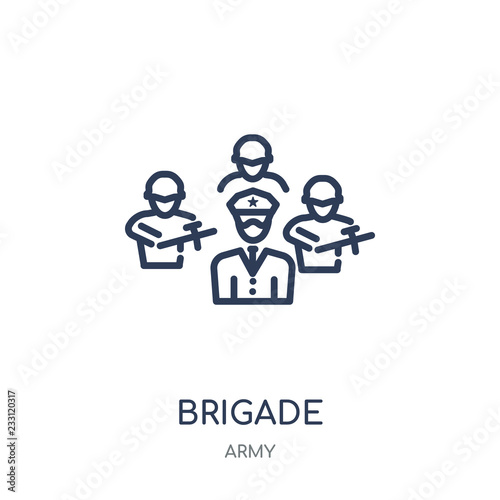 brigade icon. brigade linear symbol design from Army collection. Simple element vector illustration. Can be used in web and mobile.