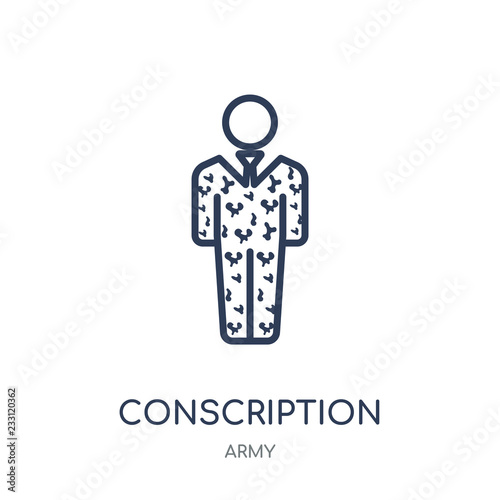 conscription icon. conscription linear symbol design from Army collection. Simple element vector illustration. Can be used in web and mobile.