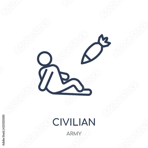 civilian icon. civilian linear symbol design from Army collection. Simple element vector illustration. Can be used in web and mobile.