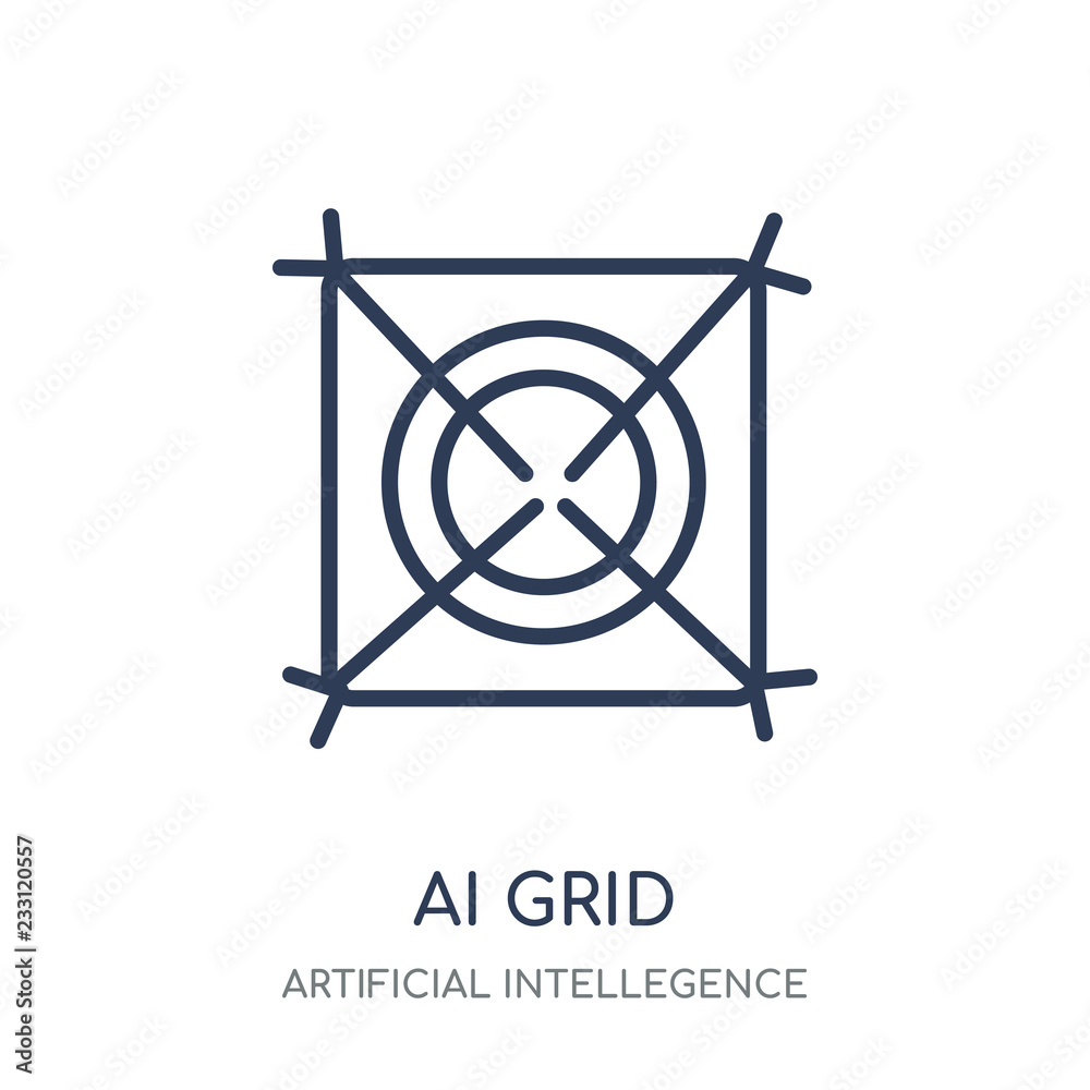 AI grid icon. AI grid linear symbol design from Artificial Intellegence collection. Simple element vector illustration. Can be used in web and mobile.