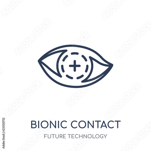 Bionic contact lens icon. Bionic contact lens linear symbol design from Future technology collection. Simple element vector illustration. Can be used in web and mobile.