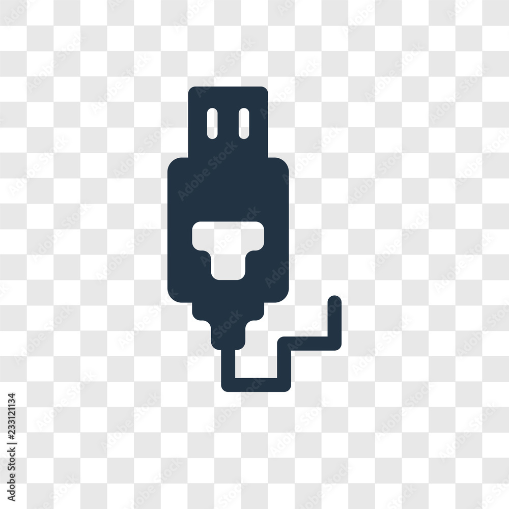 USB Connection vector icon isolated on transparent background, USB Connection transparency logo design USB Connection vector icon isolated on transparent background, USB Connection transparency logo design