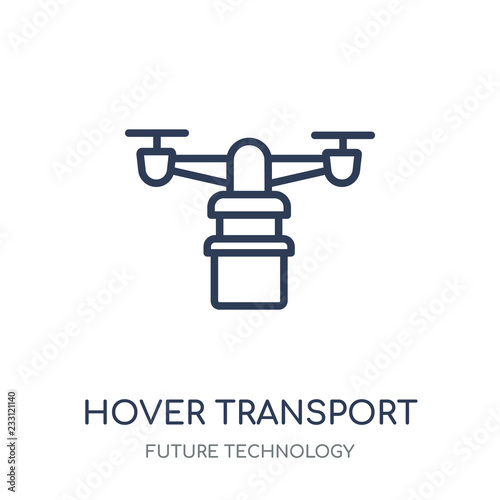 Hover transport icon. Hover transport linear symbol design from Future technology collection. Simple element vector illustration. Can be used in web and mobile.