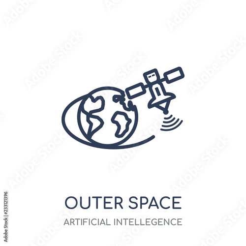 Outer space icon. Outer space linear symbol design from Artificial Intellegence collection. Simple element vector illustration. Can be used in web and mobile.