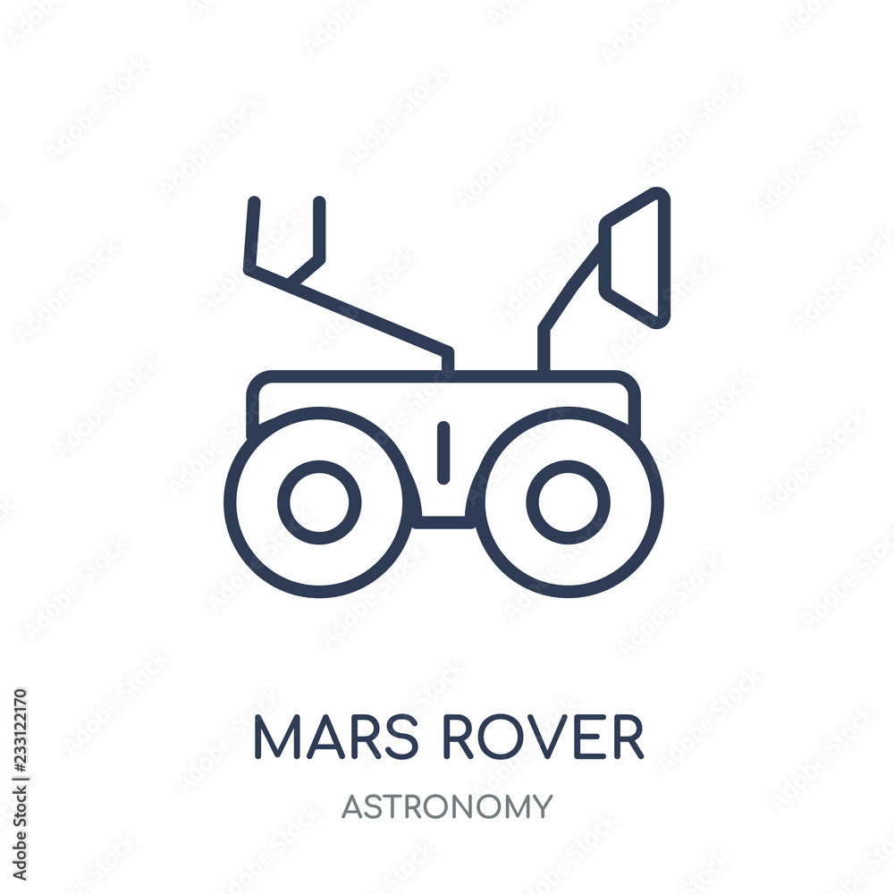 Mars rover icon. Mars rover linear symbol design from Astronomy collection. Simple element vector illustration. Can be used in web and mobile.