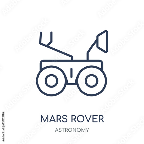 Mars rover icon. Mars rover linear symbol design from Astronomy collection. Simple element vector illustration. Can be used in web and mobile.