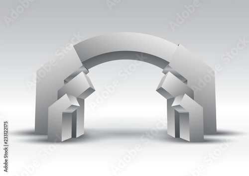 gate exhibition with modern concept geometric and elegant