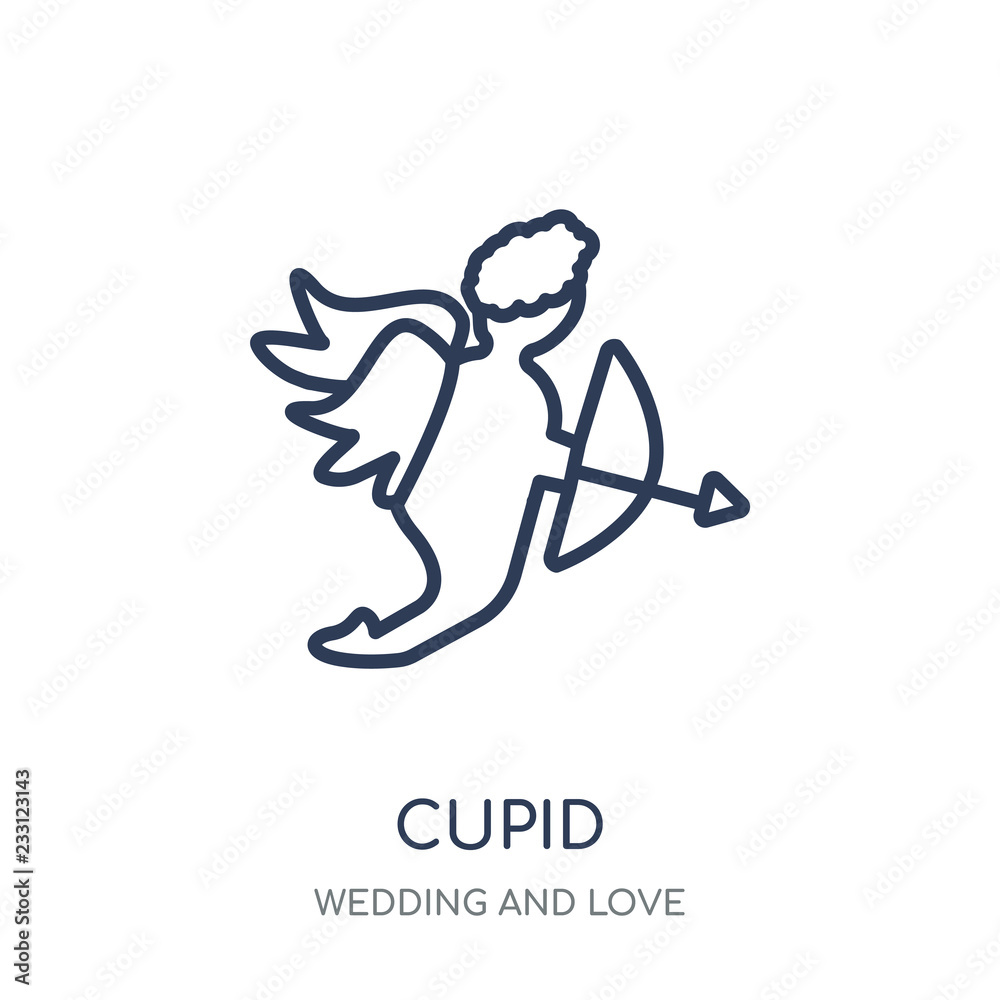 Fototapeta premium Cupid icon. Cupid linear symbol design from Wedding and love collection.