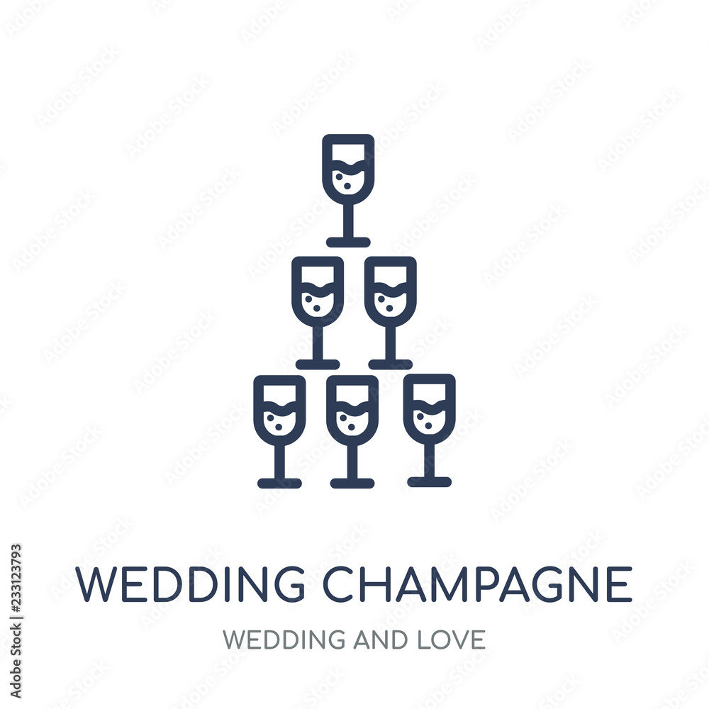 wedding Champagne icon. wedding Champagne linear symbol design from Wedding and love collection. wedding Champagne icon. wedding Champagne linear symbol design from Wedding and love collection.