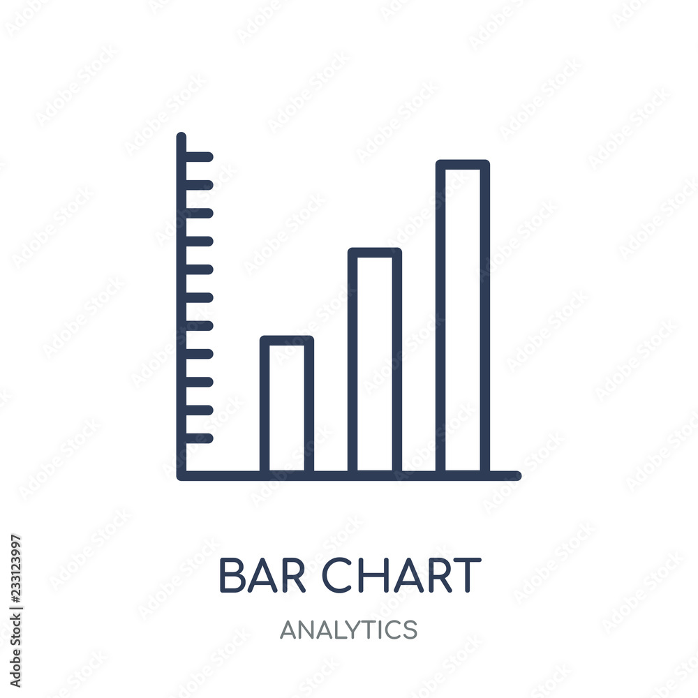 Bar chart icon. Bar chart linear symbol design from Analytics collection. Bar chart icon. Bar chart linear symbol design from Analytics collection.