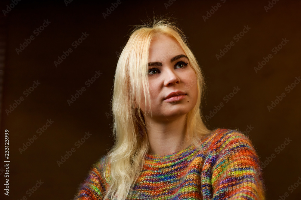 Portrait of the beautiful sexual girl. Picture in low key Portrait of the beautiful sexual girl. Picture in low key