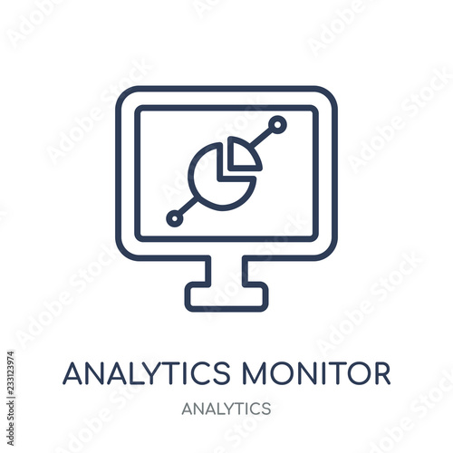 Analytics Monitor icon. Analytics Monitor linear symbol design from Analytics collection.