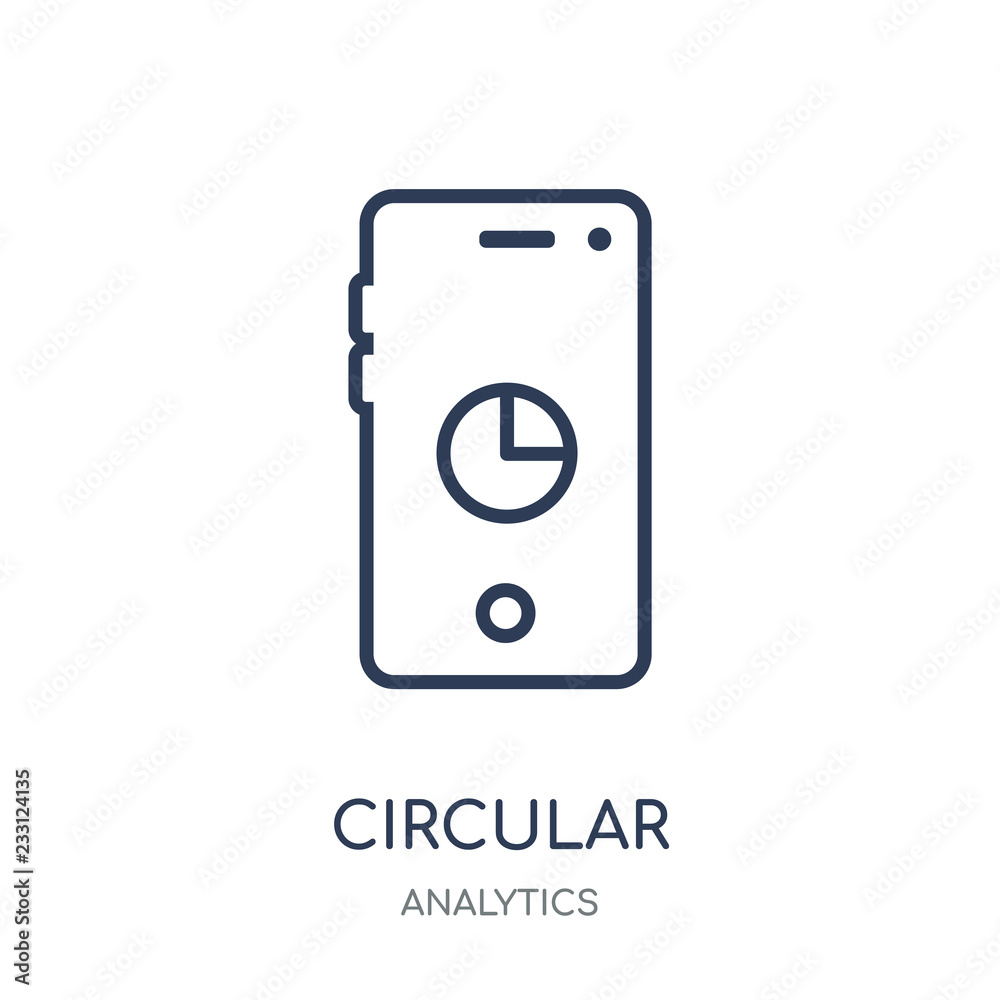 Circular graphic of mobile icon. Circular graphic of mobile linear symbol design from Analytics collection. Circular graphic of mobile icon. Circular graphic of mobile linear symbol design from Analytics collection.