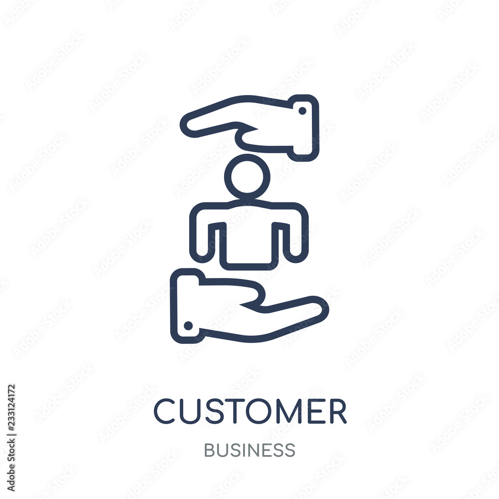 Customer icon. Customer linear symbol design from Business collection. Customer icon. Customer linear symbol design from Business collection.
