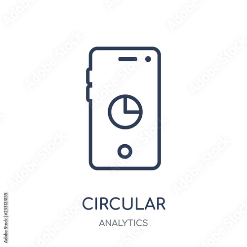 Circular graphic of mobile icon. Circular graphic of mobile linear symbol design from Analytics collection.