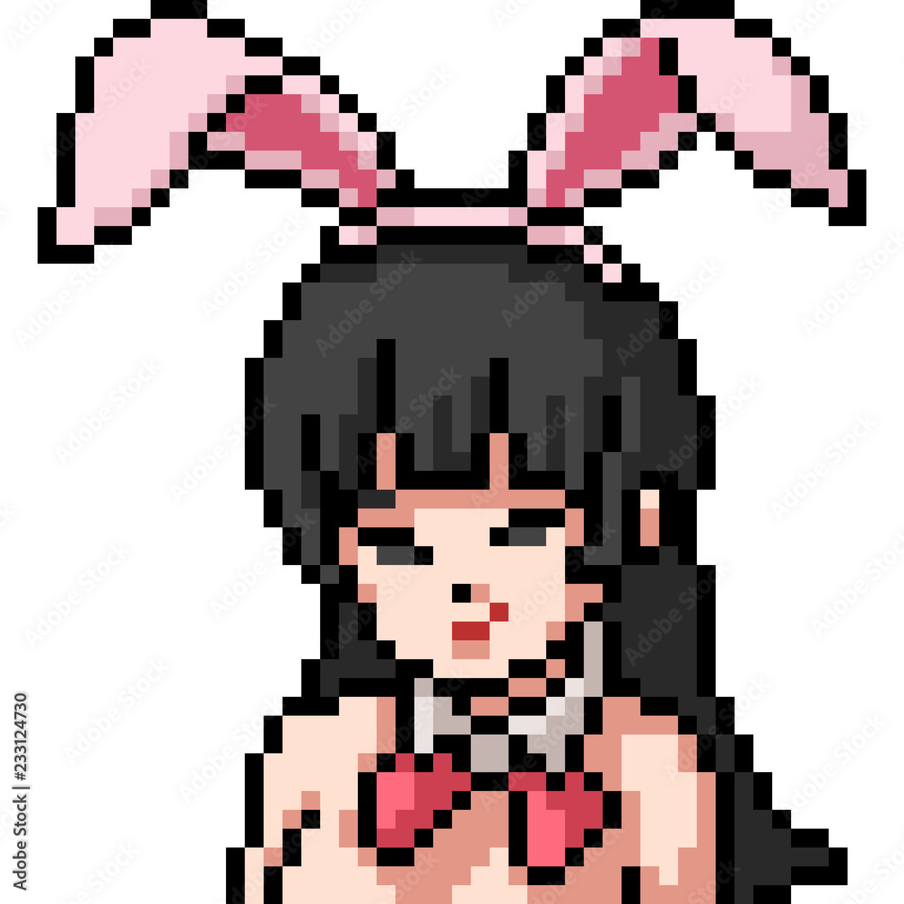 vector pixel art anime girl vector pixel art anime girl