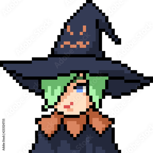 vector pixel art anime girl