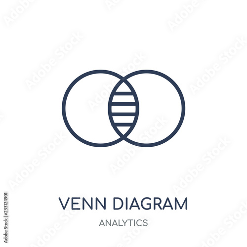 Venn diagram icon. Venn diagram linear symbol design from Analytics collection.