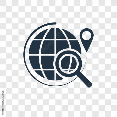 Worldwide vector icon isolated on transparent background, Worldwide transparency logo design