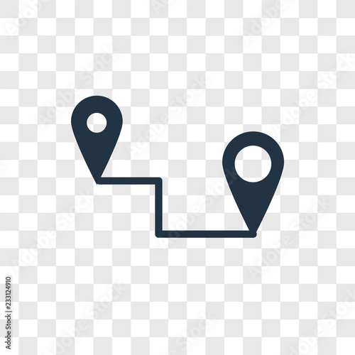 Route vector icon isolated on transparent background, Route transparency logo design