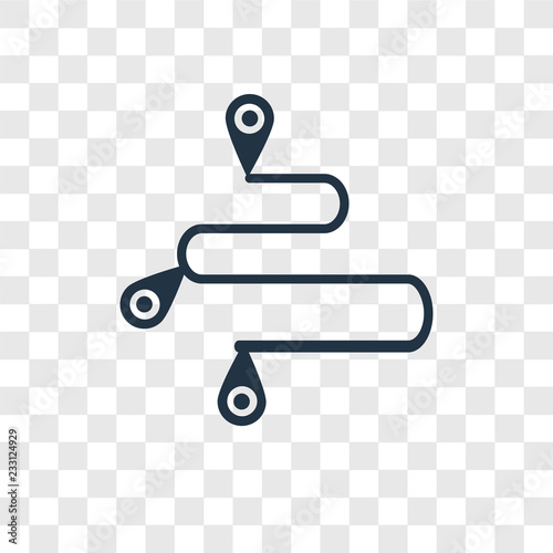 Route vector icon isolated on transparent background, Route transparency logo design