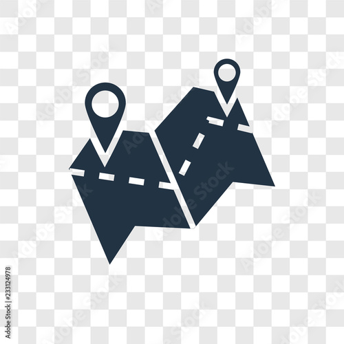 Map vector icon isolated on transparent background, Map transparency logo design