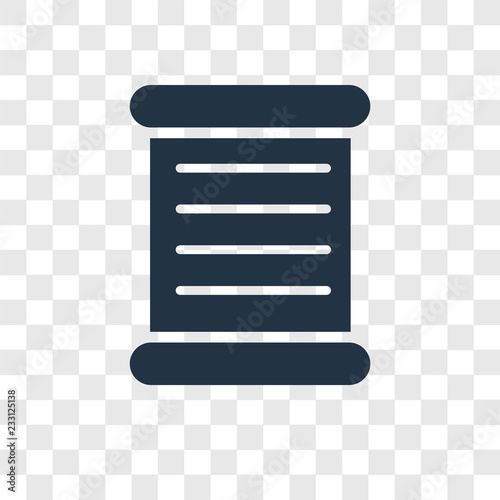 Parchment vector icon isolated on transparent background, Parchment transparency logo design