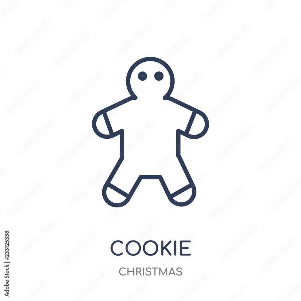 Cookie icon. Cookie linear symbol design from Christmas collection.