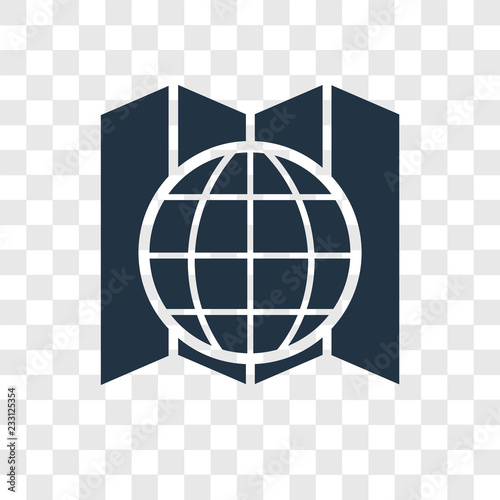 World vector icon isolated on transparent background, World transparency logo design