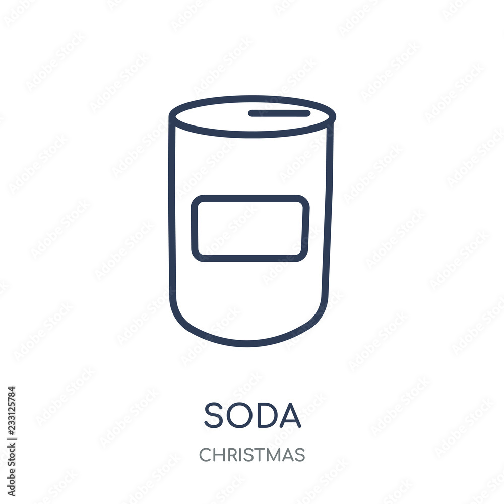 Soda icon. Soda linear symbol design from Christmas collection. Soda icon. Soda linear symbol design from Christmas collection.