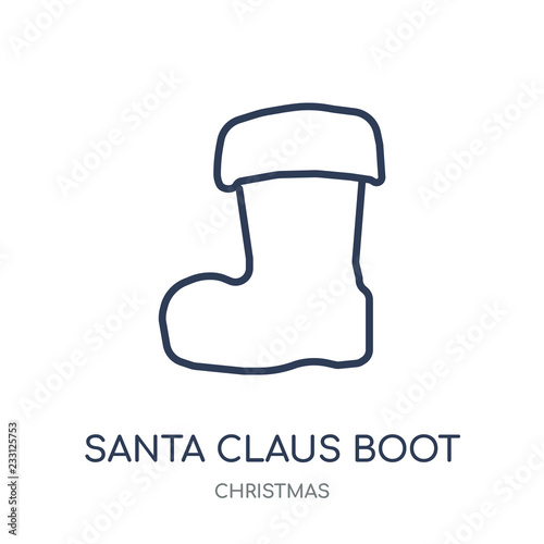 Santa claus boot icon. Santa claus boot linear symbol design from Christmas collection.