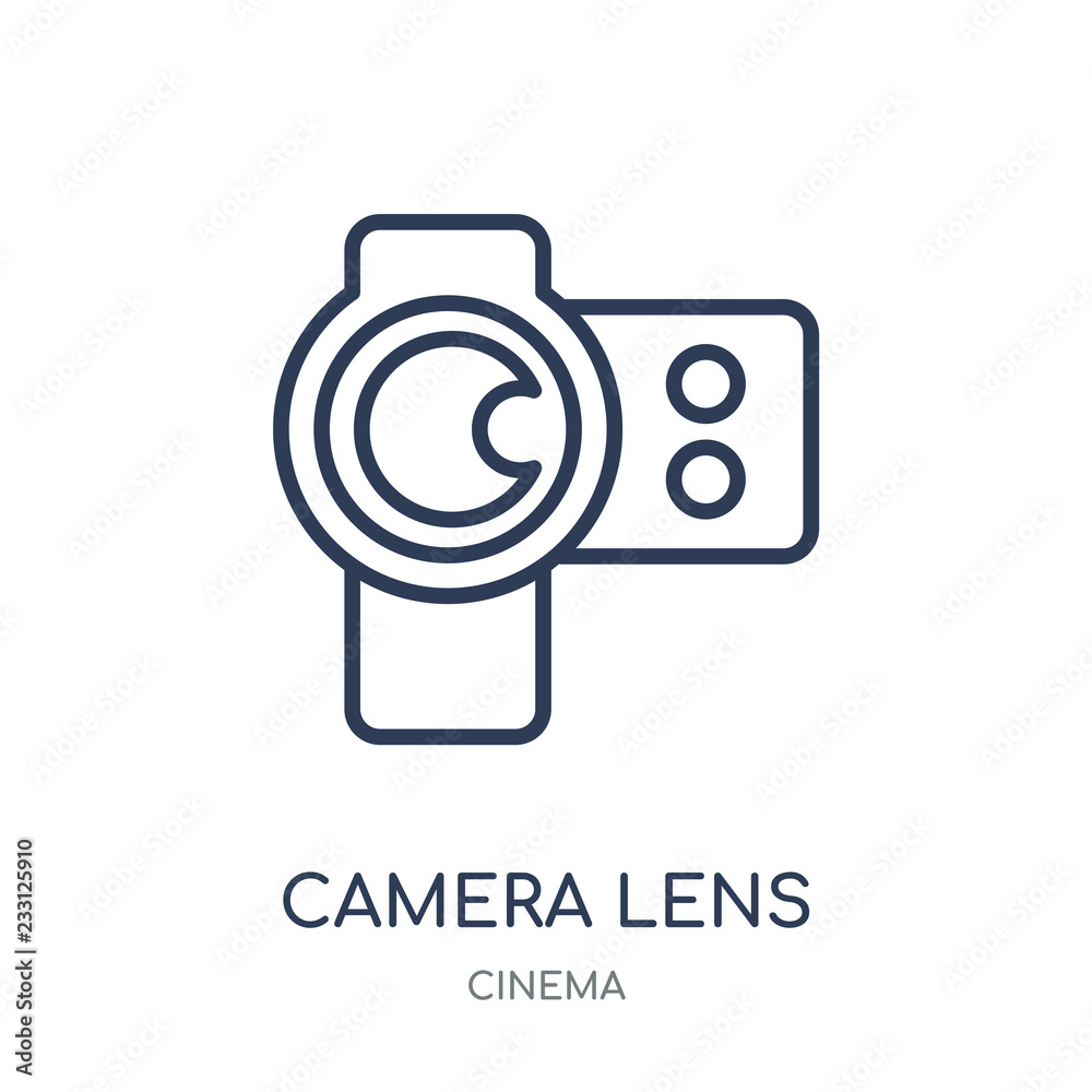 camera lens icon. camera lens linear symbol design from Cinema collection. camera lens icon. camera lens linear symbol design from Cinema collection.