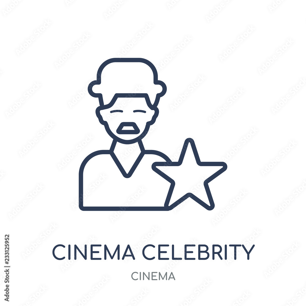 cinema celebrity icon. cinema celebrity linear symbol design from Cinema collection.