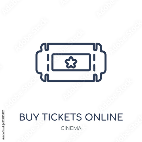 Buy Tickets Online icon. Buy Tickets Online linear symbol design from Cinema collection.