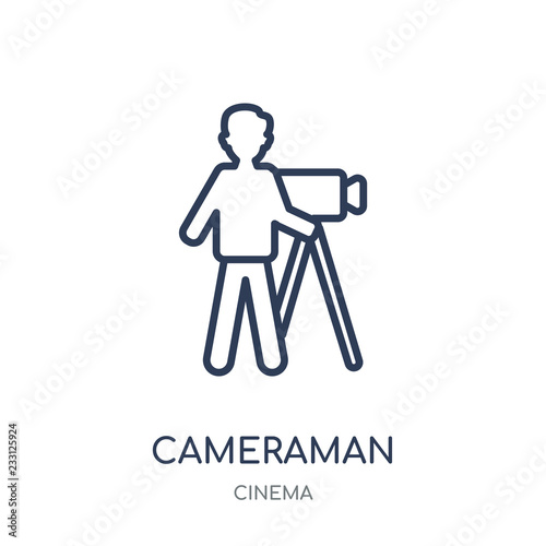 cameraman icon. cameraman linear symbol design from Cinema collection.